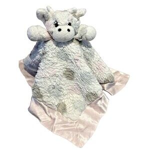 Little Giraffe Baby Lovey Cow Pink Polka Dot Girls Satin Edge Security Blanket